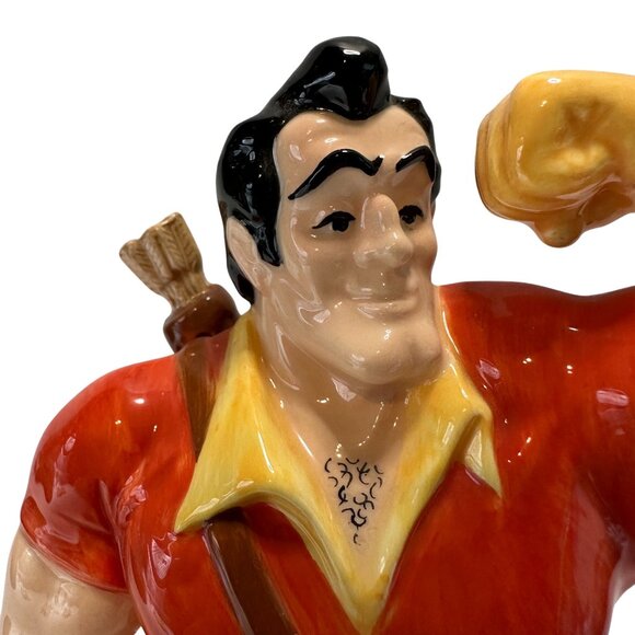 Disney Gaston Beauty and The Beast Villain Vintage Ceramic Figurine‎ 8.5" Tall - Picture 8 of 14